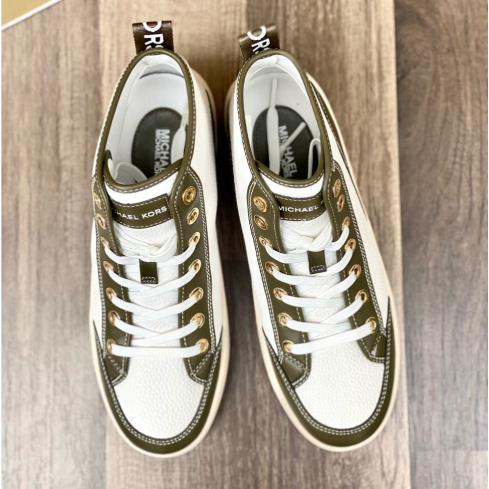 Michael Kors Sheia High Top Sneakers Olive Color - Picture 8 of 9